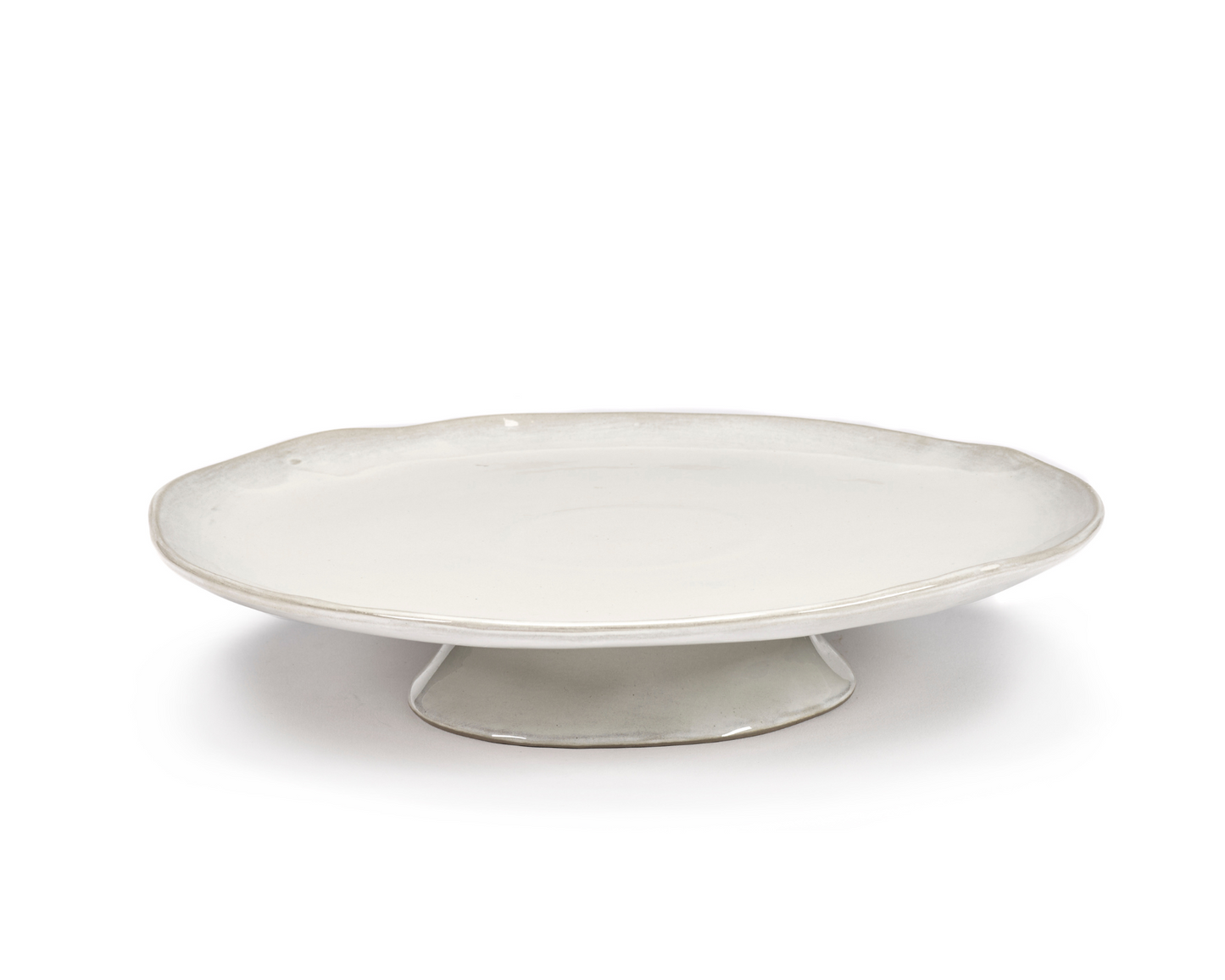 Large Off White Footed Platter