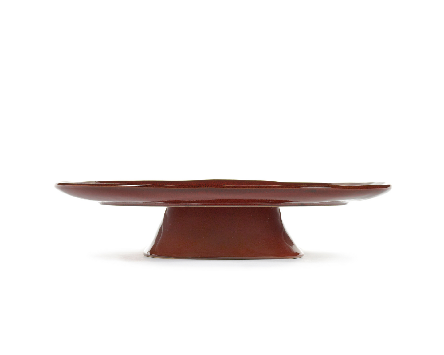 Large Platter on Foot Venetian Red