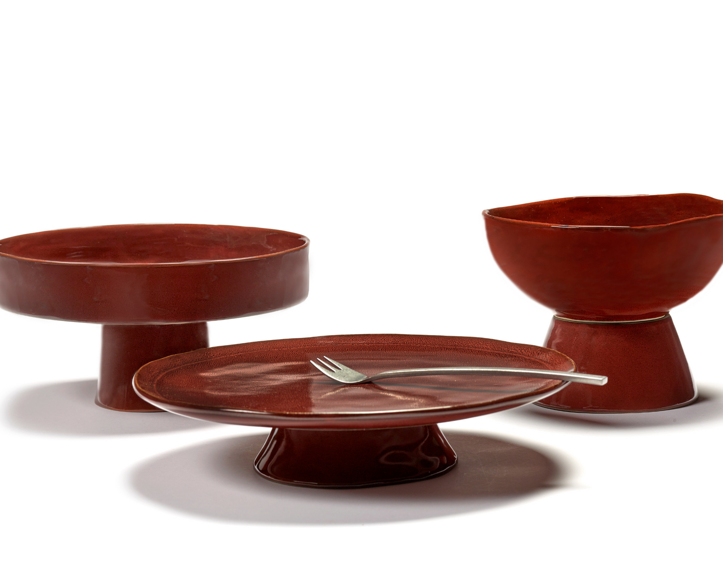 Large Platter on Foot Venetian Red