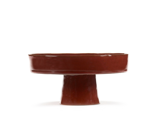 Plat Profond sur Pied Large Venetian Red
