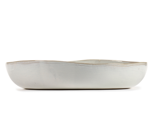 L Off White Serving Bowl