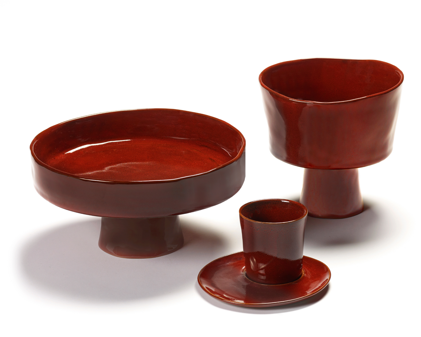 Venetian Red Large Footed Deep Dish