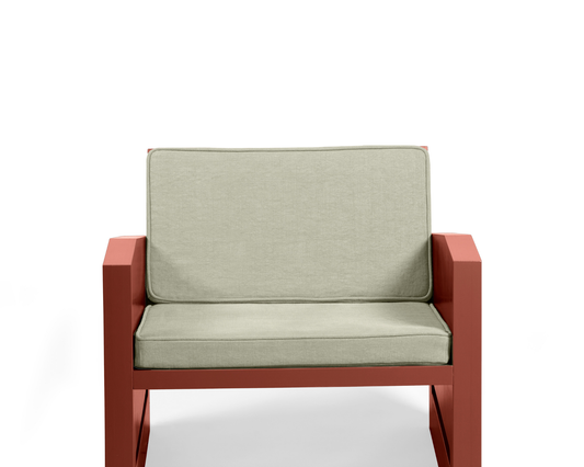 Lounge Chair - FRED ( Red & Beige )