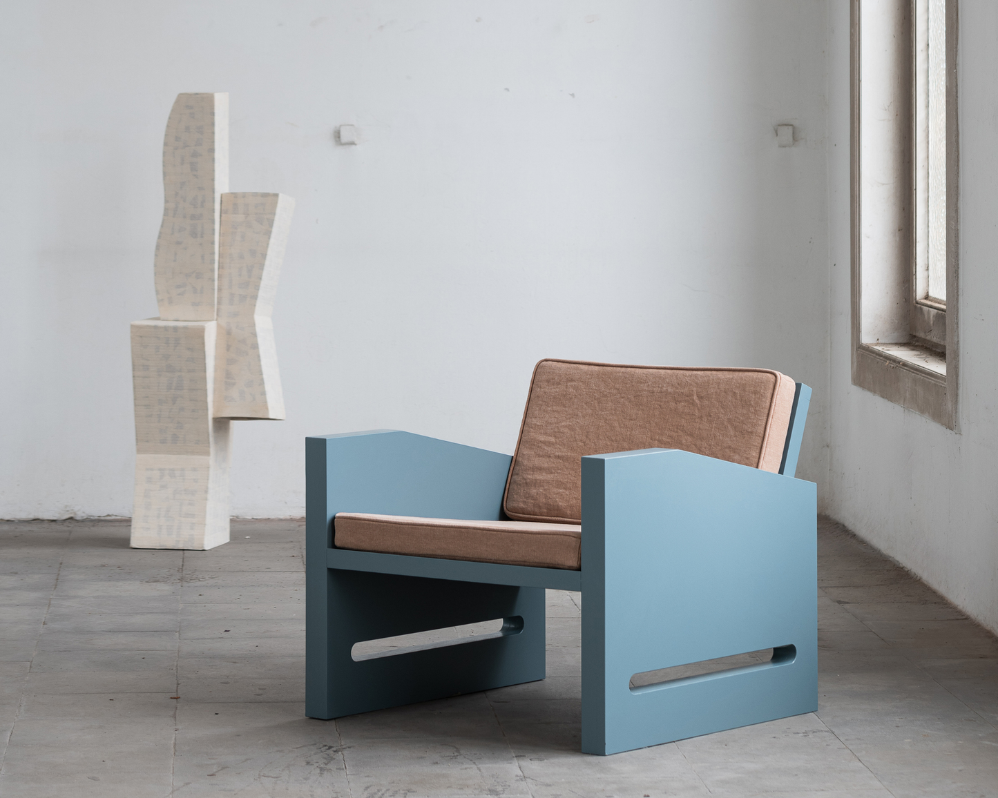 Lounge Chair - FRED ( Blue Apricot )